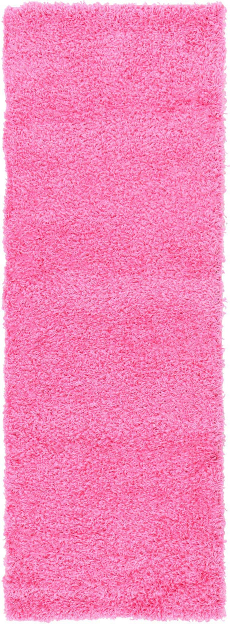 Taffy Pink 2' x 6' 5 Solid Shag Runner Area Rug Thick Soft Touch Fluffy & Plush Shaggy Pile