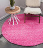 Taffy Pink 7' 10 x 7' 10 Solid Shag Round Area Rug Thick Soft Touch Fluffy & Plush Shaggy Pile