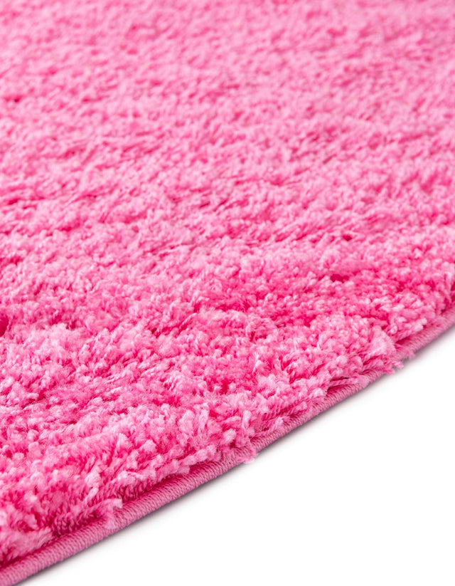 Taffy Pink 7' 10 x 7' 10 Solid Shag Round Area Rug Thick Soft Touch Fluffy & Plush Shaggy Pile