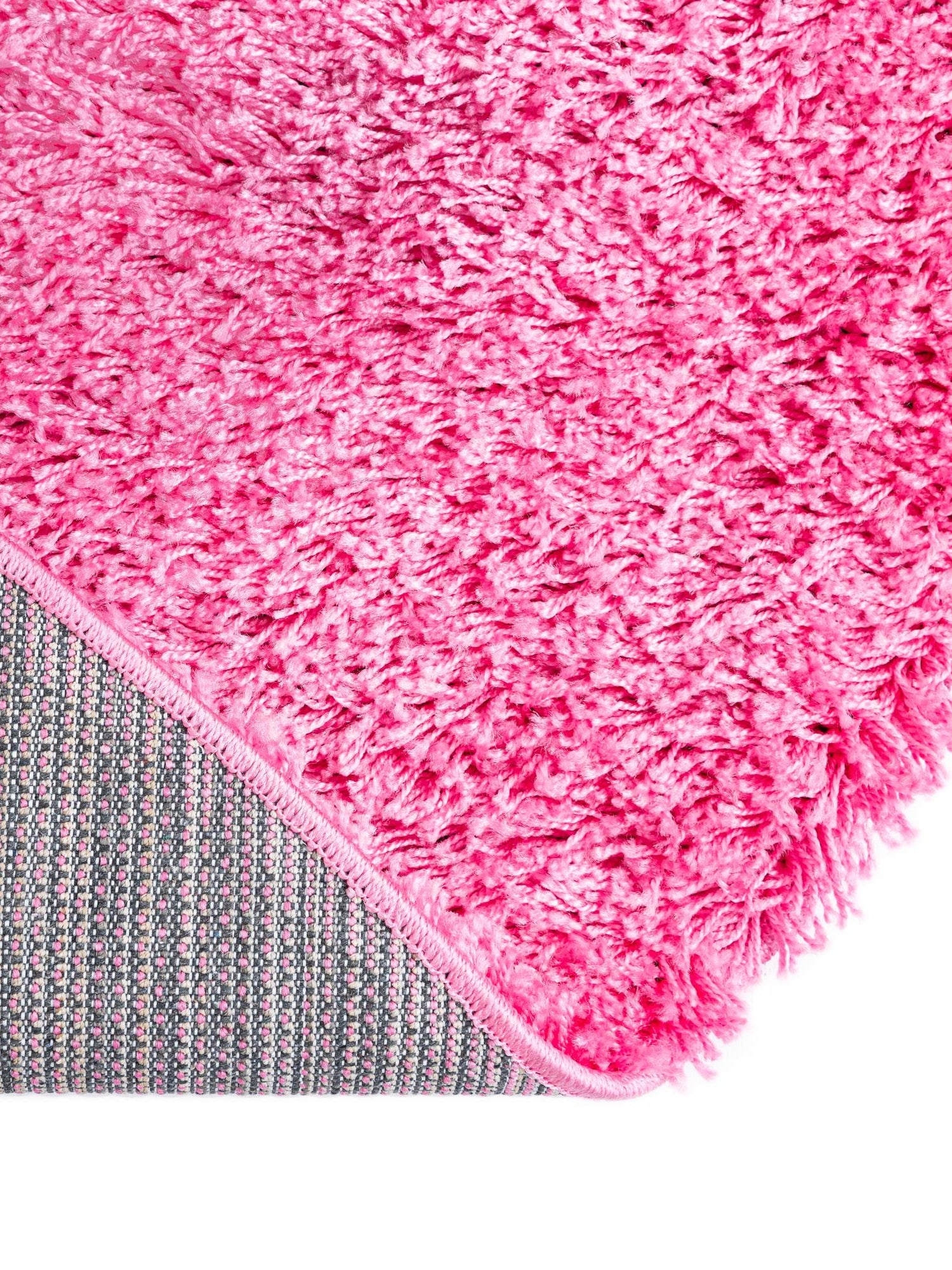 Taffy Pink 3' 1 x 3' 1 Solid Shag Round Area Rug Thick Soft Touch Fluffy & Plush Shaggy Pile Durable Minimalist Carpet for Classic Interior Design for Sale at Rug Engine