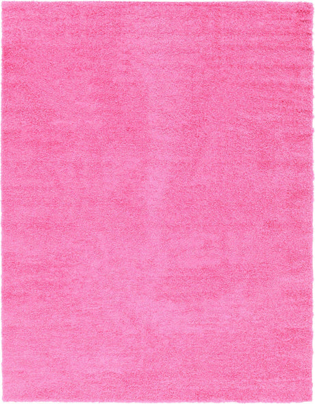 Taffy Pink 10' x 13' 1 Solid Shag Rectangle Area Rug Thick Soft Touch Fluffy & Plush Shaggy Pile