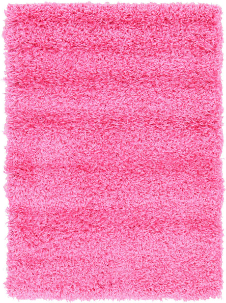 Taffy Pink 2' x 3' 1 Solid Shag Rectangle Area Rug Thick Soft Touch Fluffy & Plush Shaggy Pile