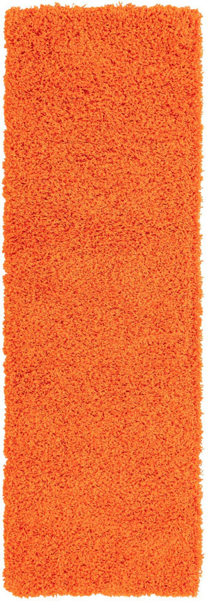 Tiger Orange 2' 1 x 6' 5 Solid Shag Runner Area Rug Thick Soft Touch Fluffy & Plush Shaggy Pile