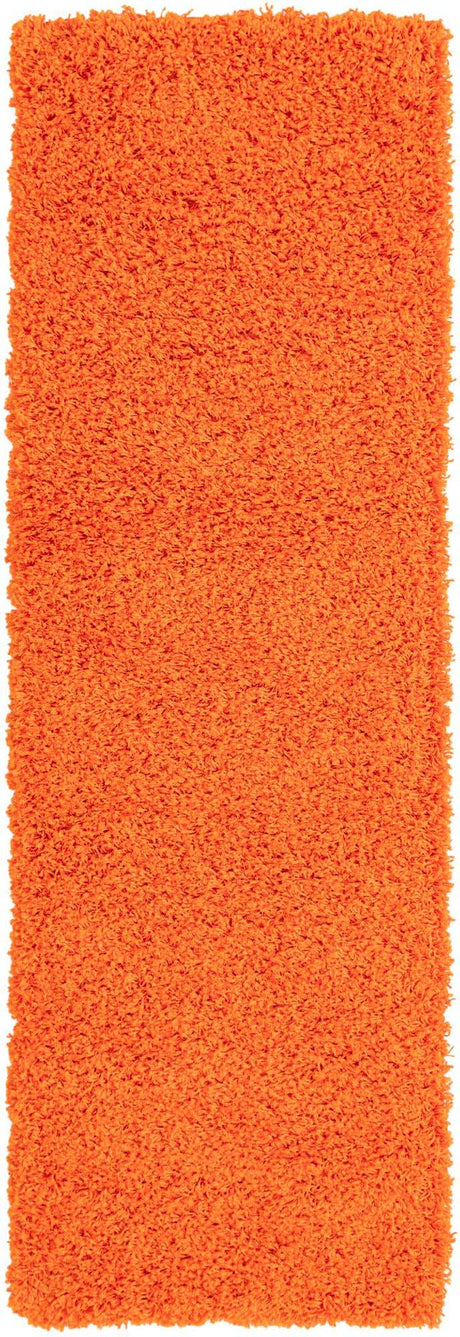 Tiger Orange 2' 1 x 6' 5 Solid Shag Runner Area Rug Thick Soft Touch Fluffy & Plush Shaggy Pile