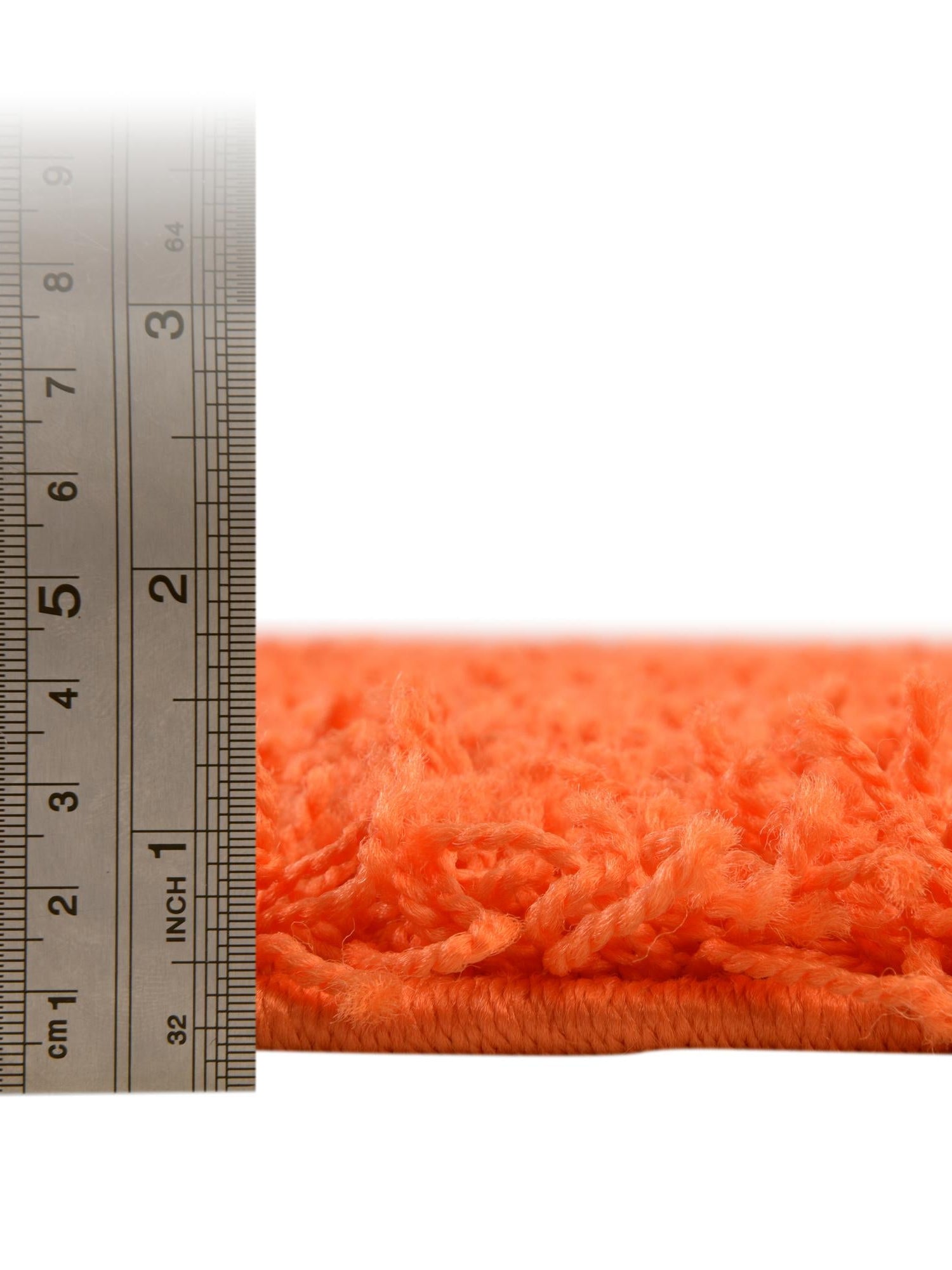 Tiger Orange 3' 1 x 3' 1 Solid Shag Round Area Rug Thick Soft Touch Fluffy & Plush Shaggy Pile Durable Minimalist Carpet for Classic Interior Design for Sale at Rug Engine