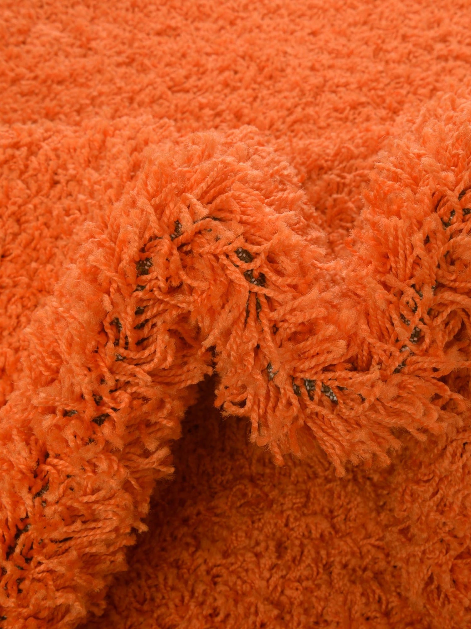 Tiger Orange 3' 1 x 3' 1 Solid Shag Round Area Rug Thick Soft Touch Fluffy & Plush Shaggy Pile Durable Minimalist Carpet for Classic Interior Design for Sale at Rug Engine