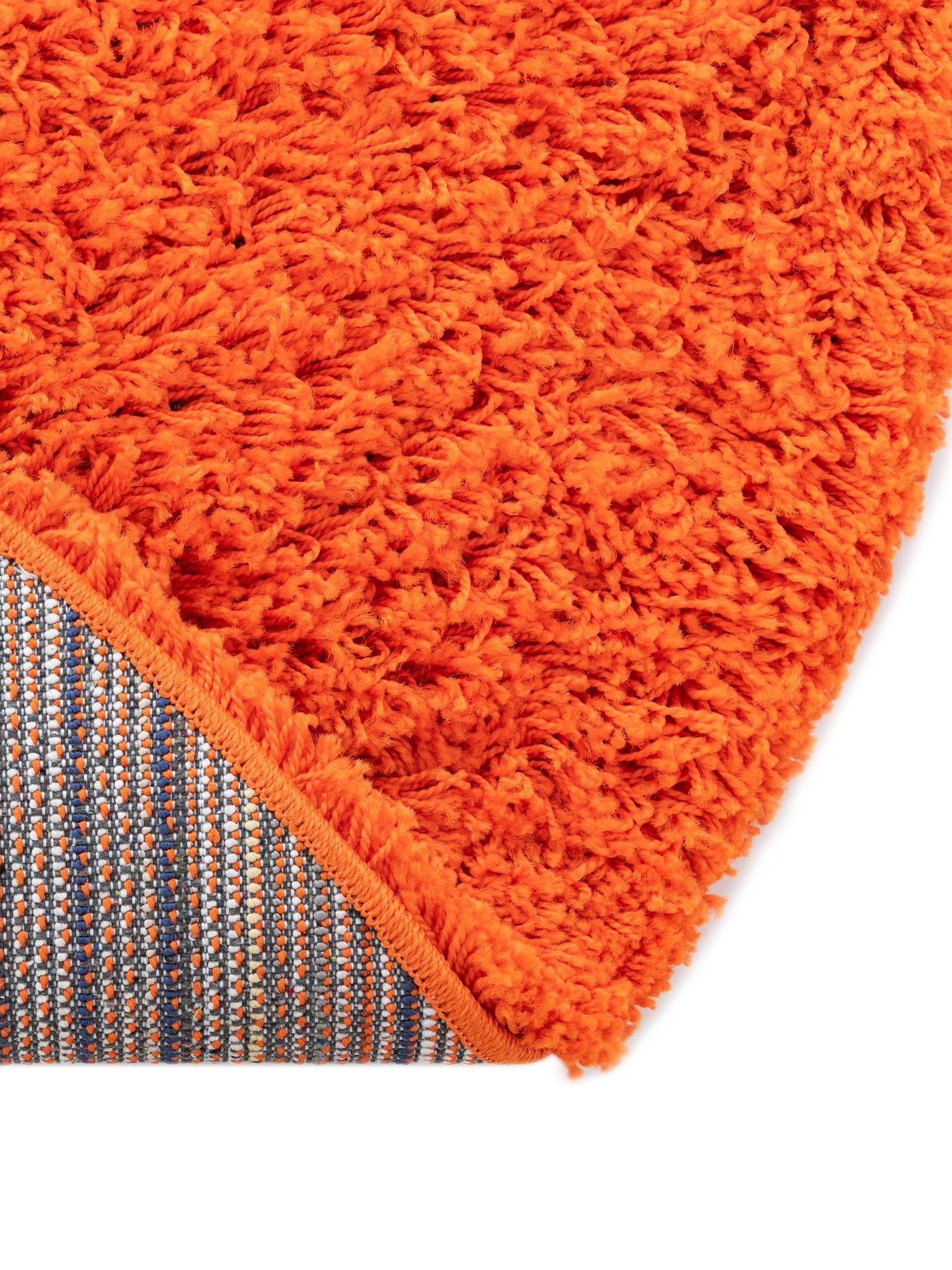 Tiger Orange 7' 1 x 7' 1 Solid Shag Round Area Rug Thick Soft Touch Fluffy & Plush Shaggy Pile Durable Minimalist Carpet for Classic Interior Design for Sale at Rug Engine