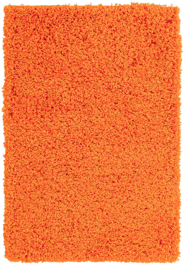 Tiger Orange 2' 2 x 3' 1 Solid Shag Rectangle Rug