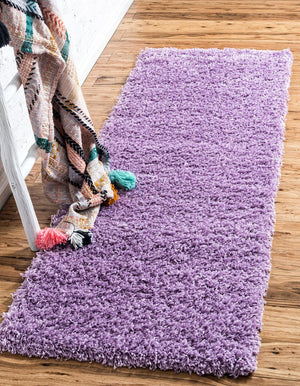 Lilac 3' x 10' Solid Shag Runner Rug