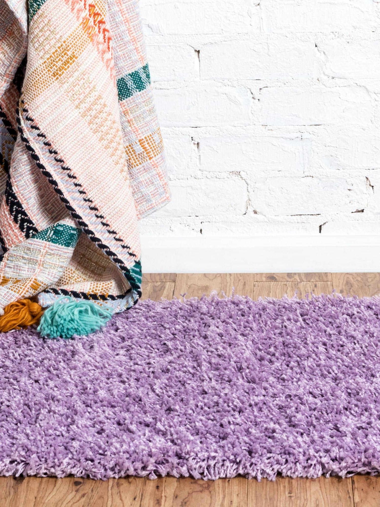 Lilac 2' x 6' 5 Solid Shag Runner Area Rug Thick Soft Touch Fluffy & Plush Shaggy Pile Durable Minimalist Carpet for Classic Interior Design for Sale at Rug Engine