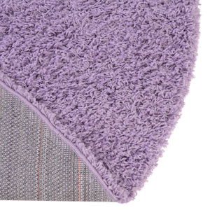 Lilac 4' 1 x 4' 1 Solid Shag Round Area Rug Thick Soft Touch Fluffy & Plush Shaggy Pile