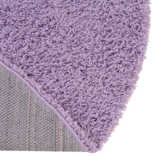 Lilac 4' 1 x 4' 1 Solid Shag Round Area Rug Thick Soft Touch Fluffy & Plush Shaggy Pile