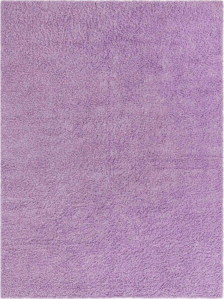 Lilac 9' x 12' Solid Shag Rectangle Area Rug Thick Soft Touch Fluffy & Plush Shaggy Pile