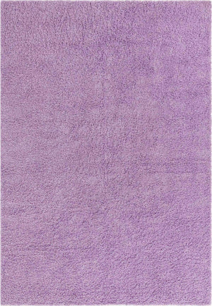 Lilac 4' 1 x 6' 1 Solid Shag Rectangle Area Rug Thick Soft Touch Fluffy & Plush Shaggy Pile