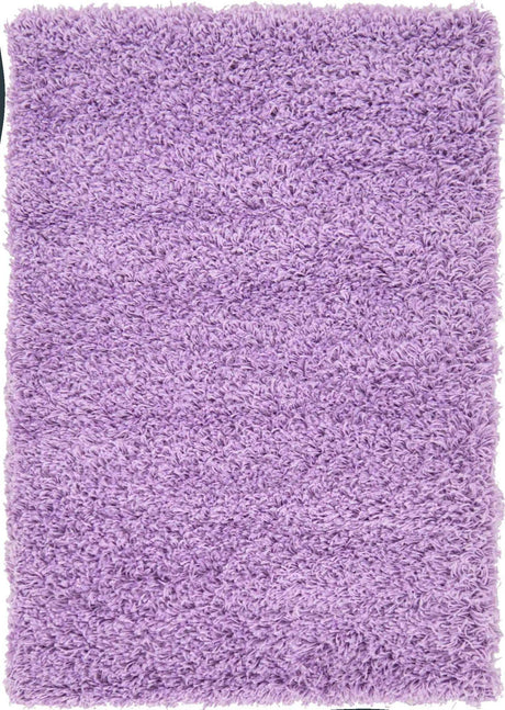 Lilac 2' x 3' 1 Solid Shag Rectangle Area Rug Thick Soft Touch Fluffy & Plush Shaggy Pile