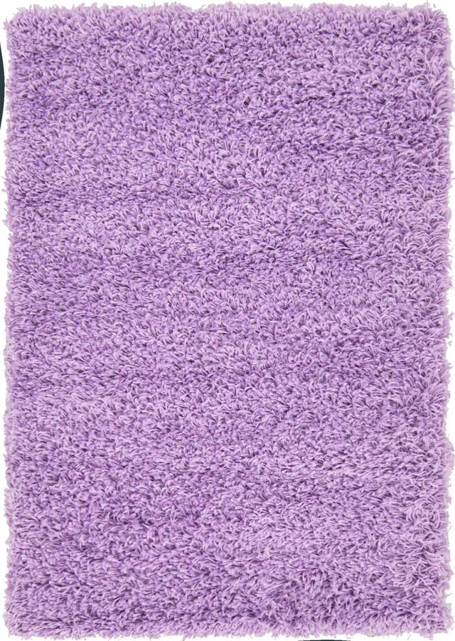 Lilac 2' x 3' 1 Solid Shag Rectangle Area Rug Thick Soft Touch Fluffy & Plush Shaggy Pile
