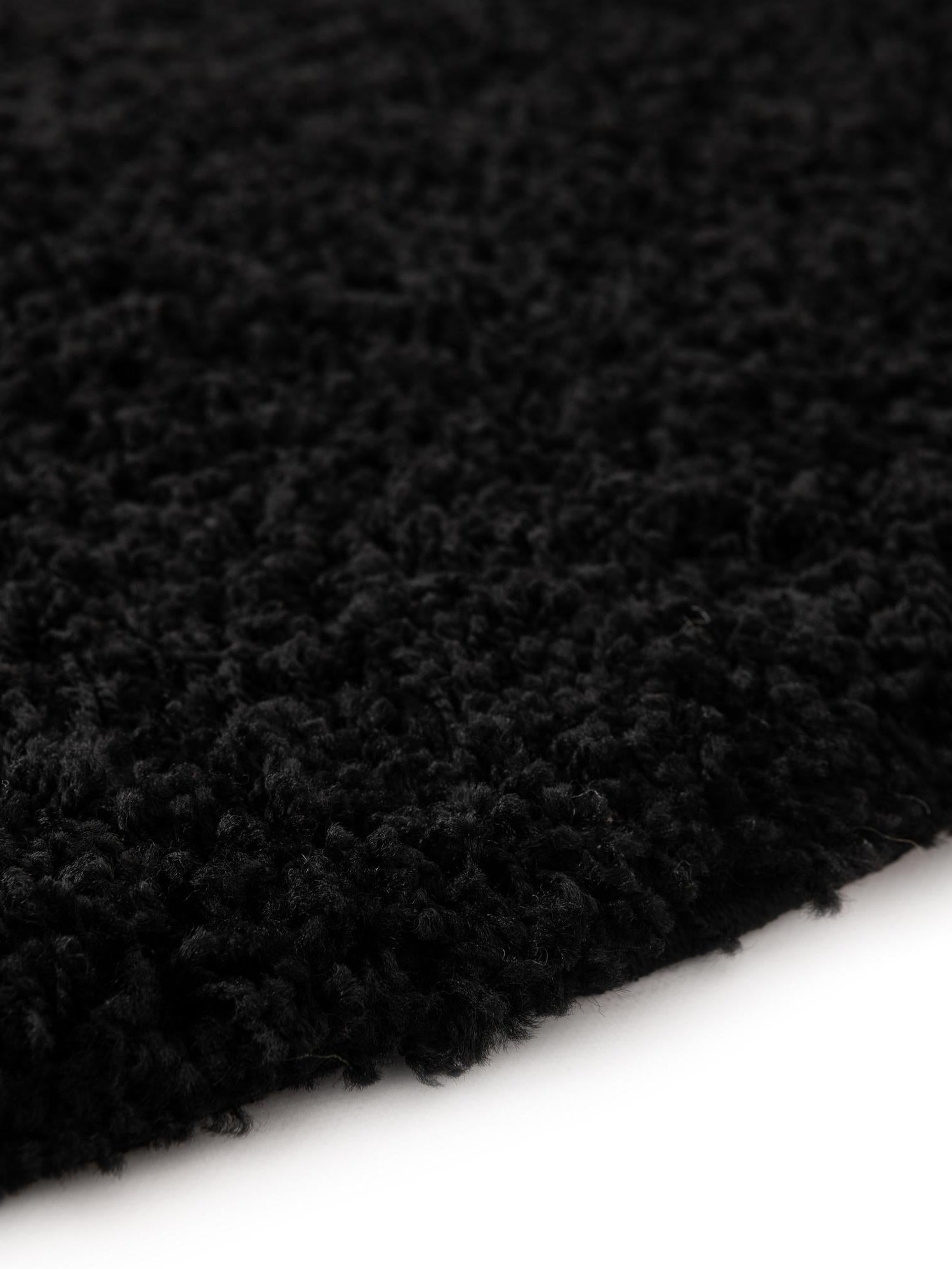 Jet Black 4' 1 x 4' 1 Solid Shag Round Area Rug Thick Soft Touch Fluffy & Plush Shaggy Pile Durable Minimalist Carpet for Classic Interior Design for Sale at Rug Engine