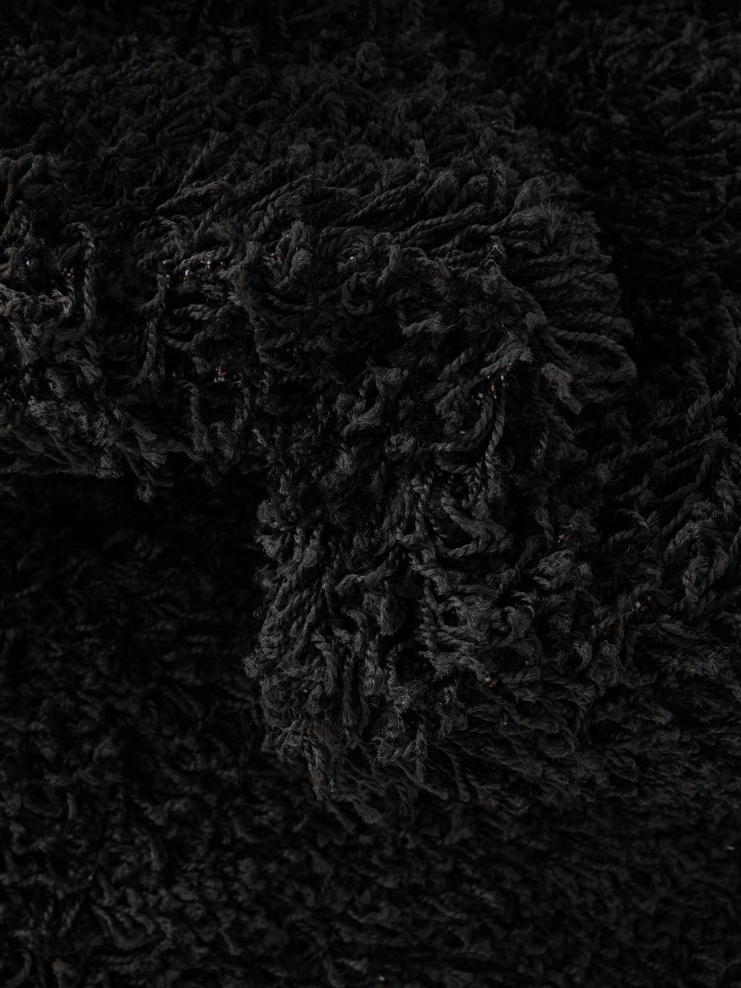 Jet Black 6' 1 x 6' 1 Solid Shag Round Area Rug Thick Soft Touch Fluffy & Plush Shaggy Pile Durable Minimalist Carpet for Classic Interior Design for Sale at Rug Engine