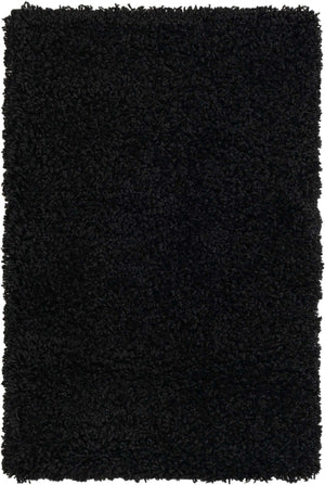 Jet Black 2' x 3' 1 Solid Shag Rectangle Rug
