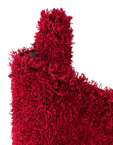 Cherry Red 2' 1 x 6' 5 Solid Shag Runner Area Rug Thick Soft Touch Fluffy & Plush Shaggy Pile