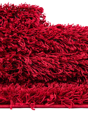 Cherry Red 2' 1 x 6' 5 Solid Shag Runner Area Rug Thick Soft Touch Fluffy & Plush Shaggy Pile