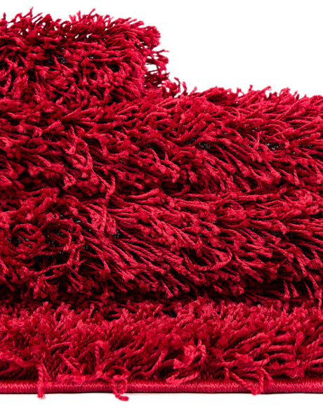 Cherry Red 2' 1 x 6' 5 Solid Shag Runner Area Rug Thick Soft Touch Fluffy & Plush Shaggy Pile Durable Minimalist Carpet for Classic Interior Design for Sale at Rug Engine