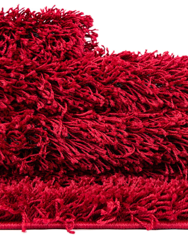Cherry Red 2' 1 x 6' 5 Solid Shag Runner Area Rug Thick Soft Touch Fluffy & Plush Shaggy Pile