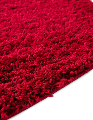 Cherry Red 7' 10 x 7' 10 Solid Shag Round Area Rug Thick Soft Touch Fluffy & Plush Shaggy Pile