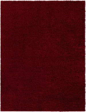 Cherry Red 10' x 13' 1 Solid Shag Rectangle Area Rug Thick Soft Touch Fluffy & Plush Shaggy Pile