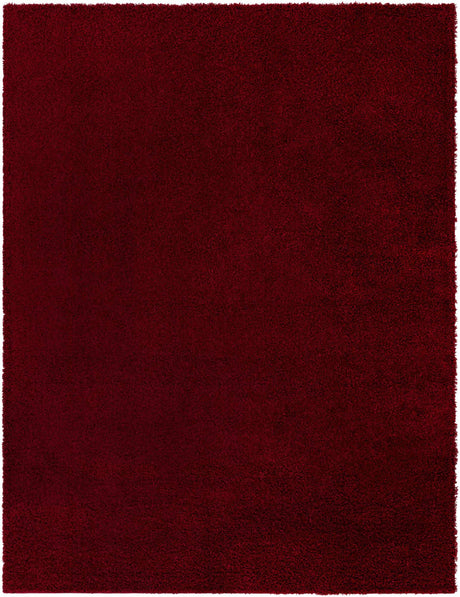 Cherry Red 10' x 13' 1 Solid Shag Rectangle Area Rug Thick Soft Touch Fluffy & Plush Shaggy Pile