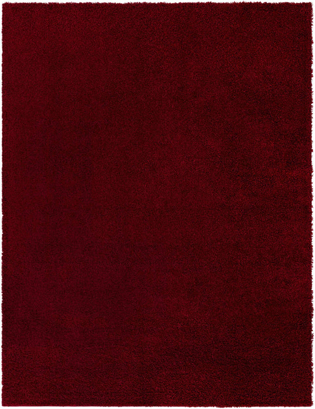Cherry Red 10' x 13' 1 Solid Shag Rectangle Area Rug Thick Soft Touch Fluffy & Plush Shaggy Pile