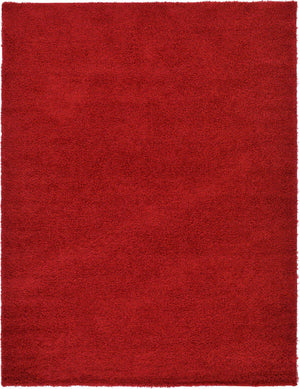 Cherry Red 9' x 12' Solid Shag Rectangle Area Rug Thick Soft Touch Fluffy & Plush Shaggy Pile
