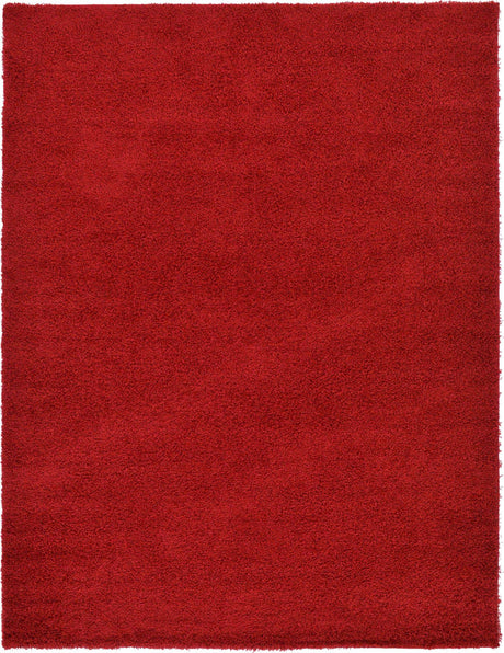 Cherry Red 9' x 12' Solid Shag Rectangle Area Rug Thick Soft Touch Fluffy & Plush Shaggy Pile