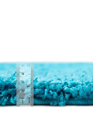 Turquoise 3' x 10' Solid Shag Runner Rug