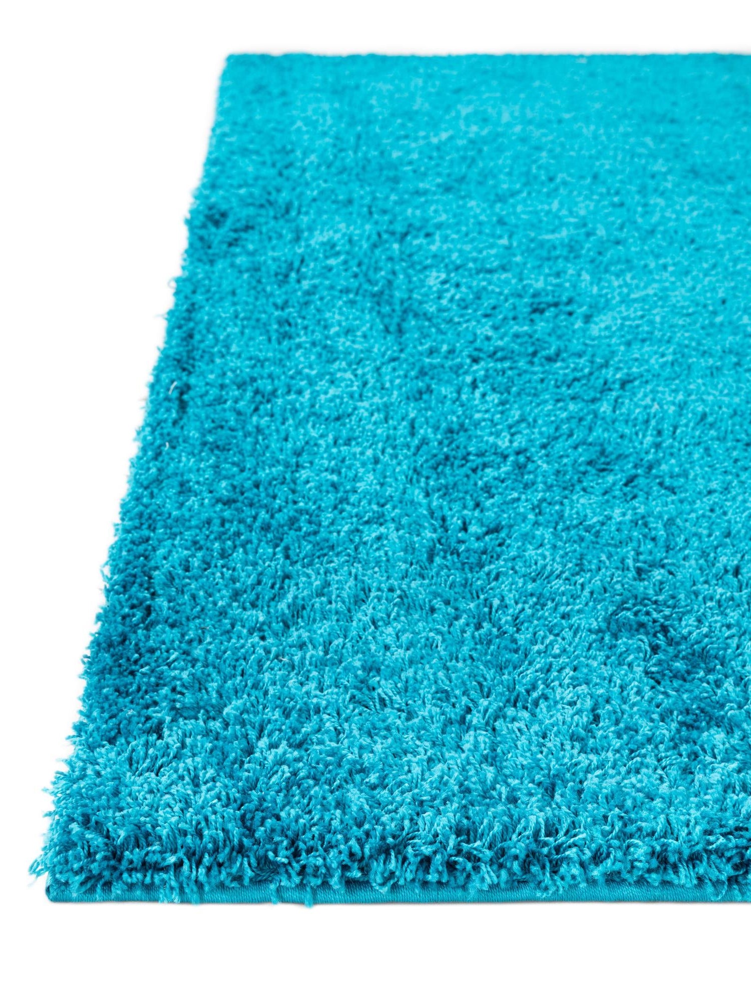 Turquoise 2' 7 x 16' 5 Solid Shag Runner Area Rug Thick Soft Touch Fluffy & Plush Shaggy Pile Durable Minimalist Carpet for Classic Interior Design for Sale at Rug Engine