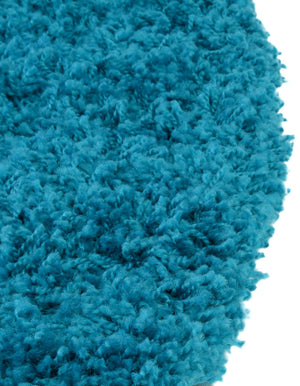 Turquoise 7' 1 x 7' 1 Solid Shag Round Area Rug Thick Soft Touch Fluffy & Plush Shaggy Pile