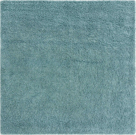 Light Slate Blue 7' 10 x 7' 10 Solid Shag Square Area Rug Thick Soft Touch Fluffy & Plush Shaggy Pile