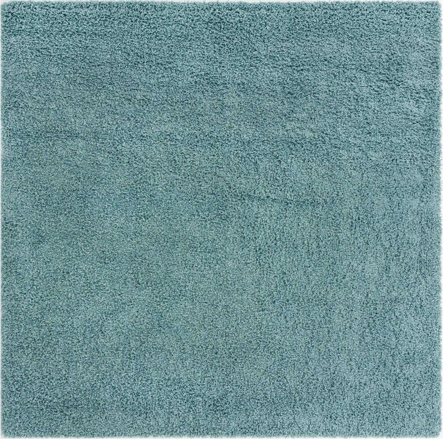 Light Slate Blue 7' 10 x 7' 10 Solid Shag Square Area Rug Thick Soft Touch Fluffy & Plush Shaggy Pile