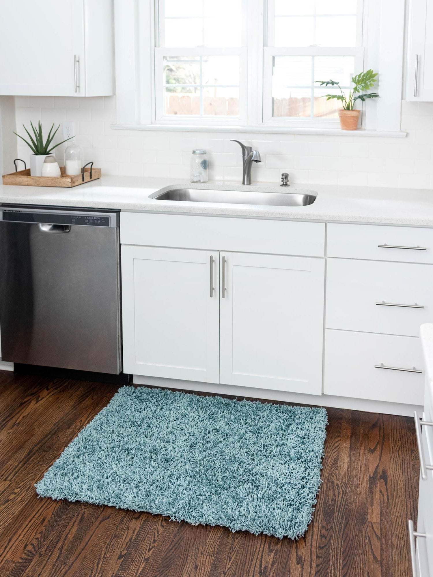 Light Slate Blue 4' 1 x 6' 1 Solid Shag Rectangle Area Rug Thick Soft Touch Fluffy & Plush Shaggy Pile