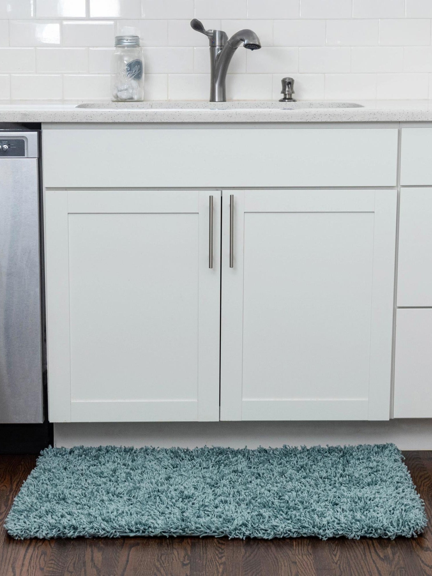 Light Slate Blue 4' 1 x 6' 1 Solid Shag Rectangle Area Rug Thick Soft Touch Fluffy & Plush Shaggy Pile