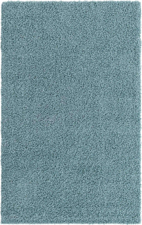 Light Slate Blue 5' 3 x 8' Solid Shag Rectangle Area Rug Thick Soft Touch Fluffy & Plush Shaggy Pile