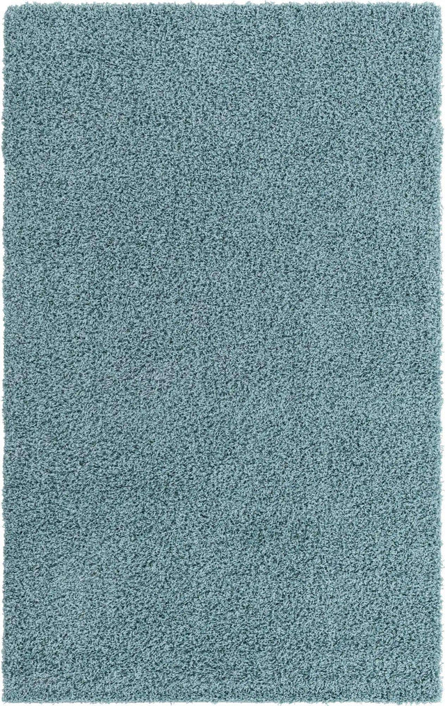 Light Slate Blue 5' 3 x 8' Solid Shag Rectangle Area Rug Thick Soft Touch Fluffy & Plush Shaggy Pile