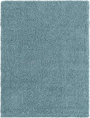 Light Slate Blue 7' 1 x 10' Solid Shag Rectangle Area Rug Thick Soft Touch Fluffy & Plush Shaggy Pile