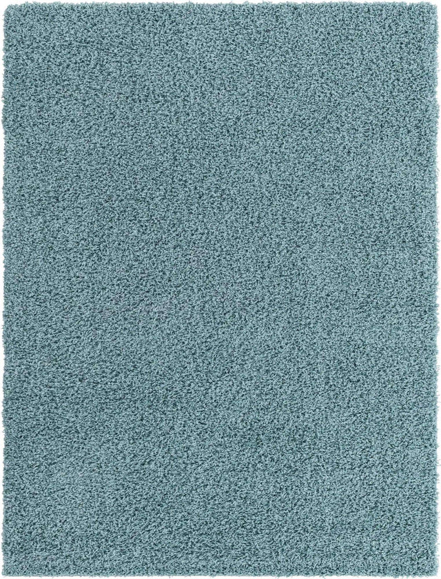 Light Slate Blue 7' 1 x 10' Solid Shag Rectangle Area Rug Thick Soft Touch Fluffy & Plush Shaggy Pile
