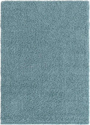 Light Slate Blue 7' 10 x 11' Solid Shag Rectangle Area Rug Thick Soft Touch Fluffy & Plush Shaggy Pile