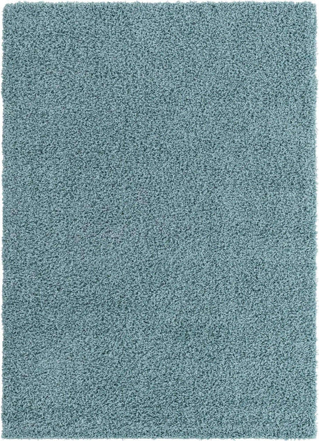 Light Slate Blue 7' 10 x 11' Solid Shag Rectangle Area Rug Thick Soft Touch Fluffy & Plush Shaggy Pile