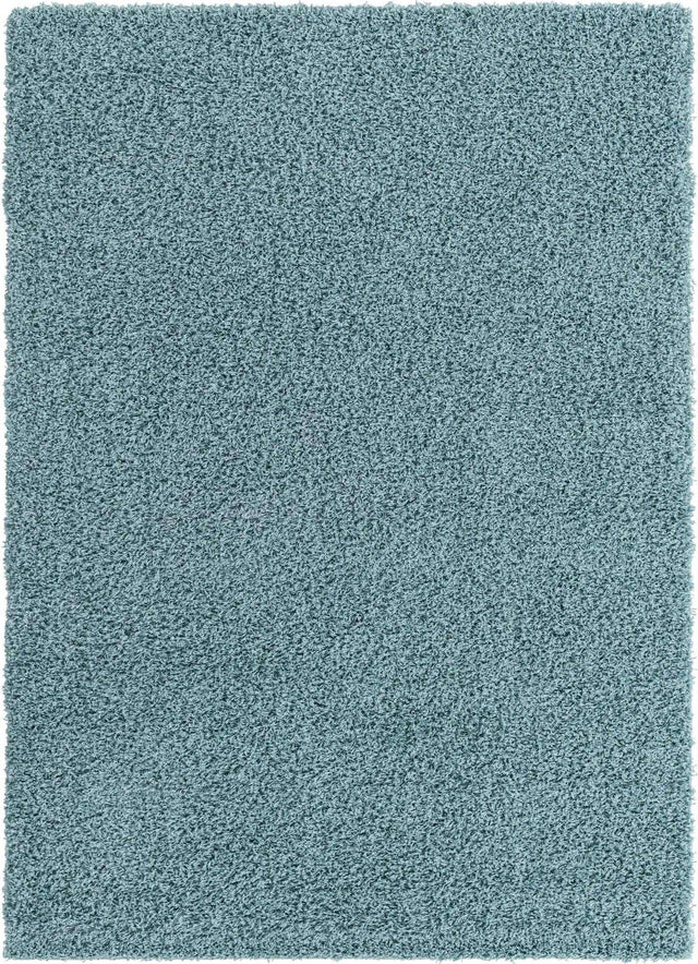Light Slate Blue 7' 10 x 11' Solid Shag Rectangle Area Rug Thick Soft Touch Fluffy & Plush Shaggy Pile