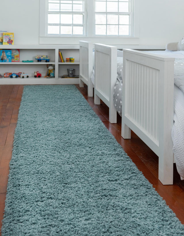 Light Slate Blue 2' 7 x 10' Solid Shag Runner Area Rug Thick Soft Touch Fluffy & Plush Shaggy Pile