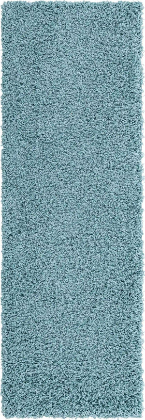 Light Slate Blue 2' 1 x 6' 5 Solid Shag Runner Area Rug Thick Soft Touch Fluffy & Plush Shaggy Pile