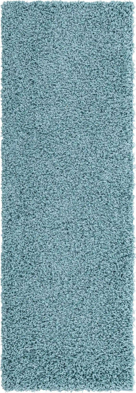 Light Slate Blue 2' 1 x 6' 5 Solid Shag Runner Area Rug Thick Soft Touch Fluffy & Plush Shaggy Pile